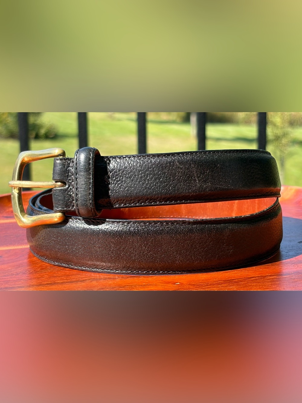 Vintage COACH Black Leather Men’s Dress Belt Brass Buckle 5952 - Picture 10 of 10